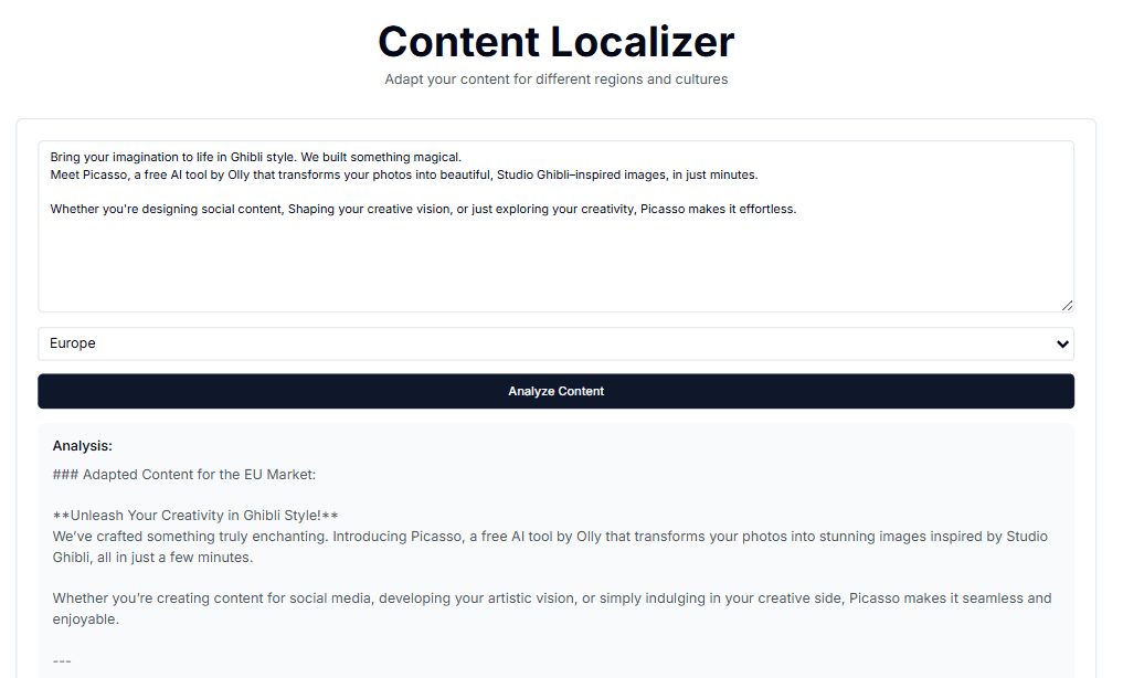 Free Content Localisation Tool