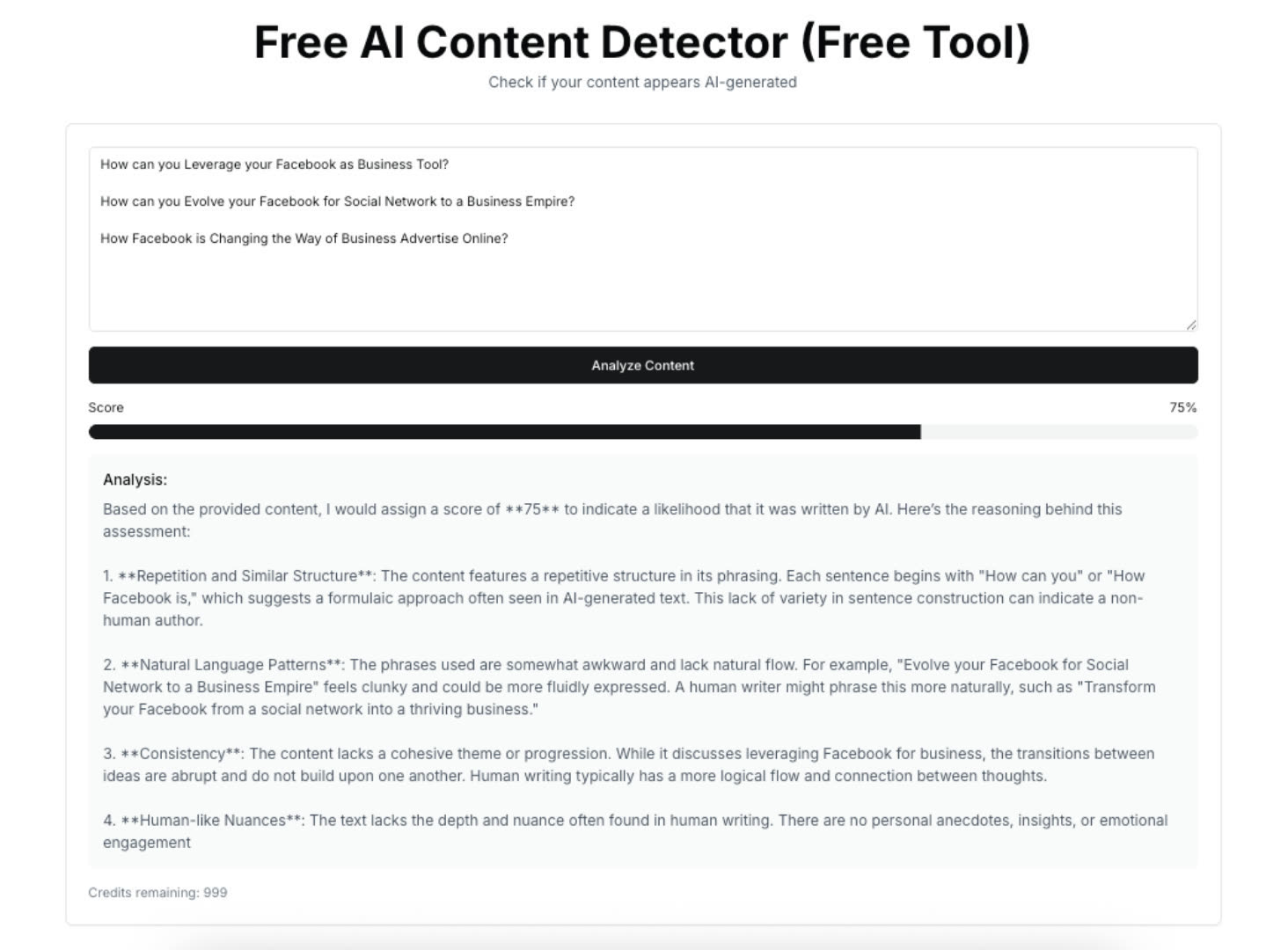 AI Content Detector